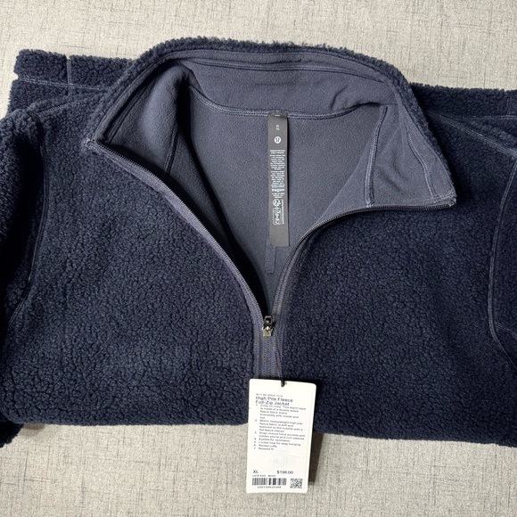 Lululemon Men’s High Pile Fleece Full-Zip Jacket in Black Night XL NWT - Picture 5 of 10